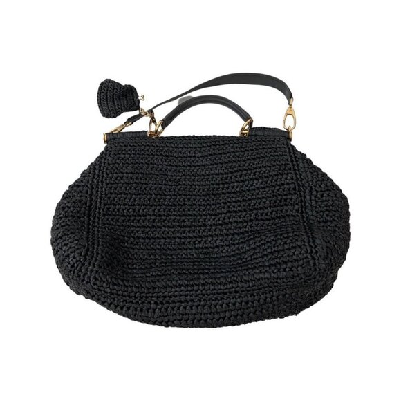Dolce & Gabbana raffia straw black bag - Picture 3 of 12